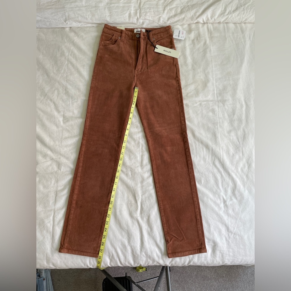 ROLLA’S Dusters High Rise Slim Corduroy Pant in Cinnamon sz 26 NWT!
